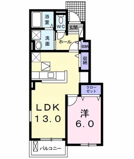 ミレニアムコートC【1階】の間取り