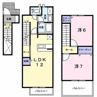 カルフールA【2階】の間取り