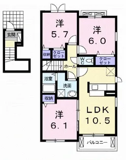 サン プラシード【2階】の間取り