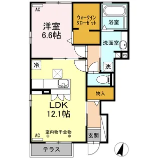 リーヴ カルム【1階】の間取り