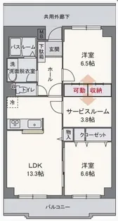 サンセール【6階】の間取り