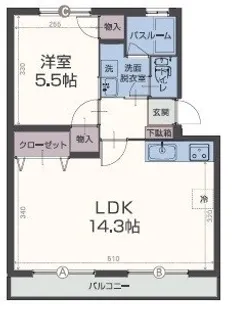 楠の台ハイツ【1階】の間取り