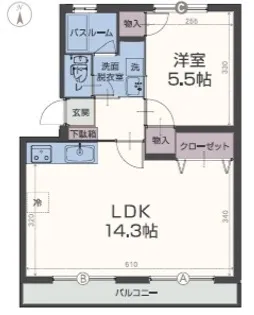 楠の台ハイツ【1階】の間取り