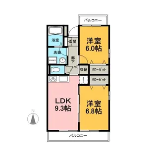 ラフィーネ壱番館【1階】の間取り