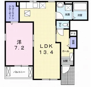 グランデュオB【1階】の間取り