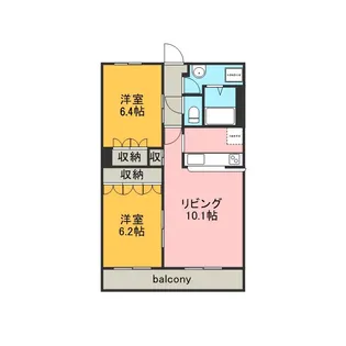 ワンロード・加茂川【1階】の間取り
