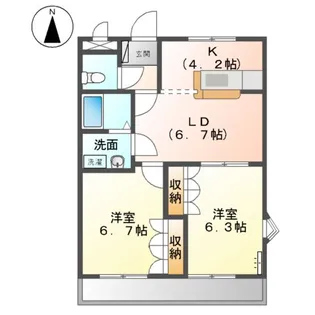 シャルム藤【2階】の間取り