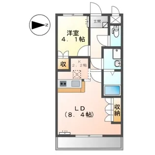 サニーサイドコート守木【1階】の間取り