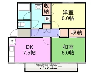 メイプルハウスB棟【1階】の間取り