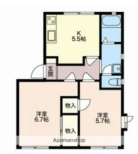 ロワイムクリサンセーム【1階】の間取り