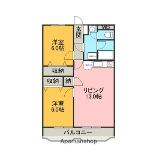 アビタシオンエドヤ【302号室】の間取り