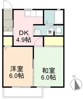 コーポグランメールA・B【B203号室】の間取り