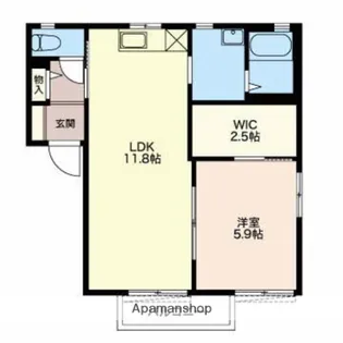 リバーサイド中島EF【E101号室】の間取り