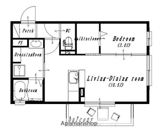 フラット麻布SOUTH【3階】の間取り