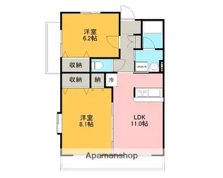 エルカーサ沼津【2階】の間取り