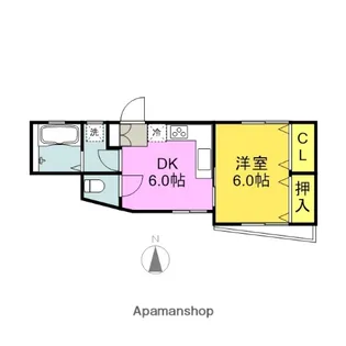 三角アパート【2F号室】の間取り