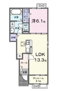 ナチュール ドゥ【1階】の間取り
