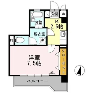 1Kの間取り画像