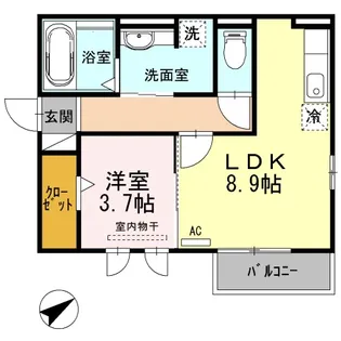 cle du bonheur(クレドボヌール) 1番館【2階】の間取り
