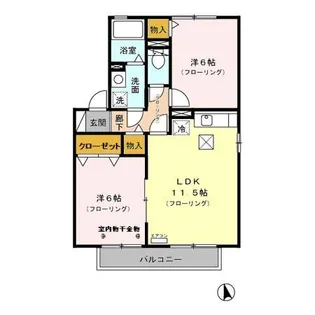 コーポ・ユリ・加茂【1階】の間取り