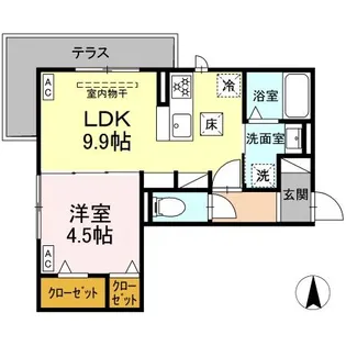 Dーcrinum 白銀II【1階】の間取り