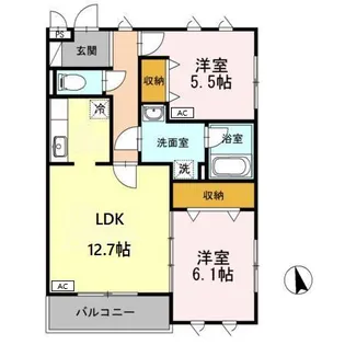 ヴィ・フォンテ【1階】の間取り