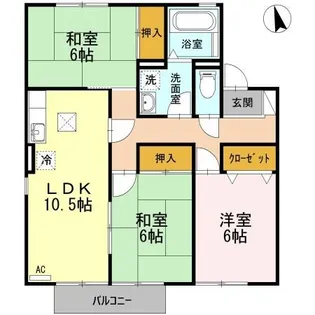 フローラ B【1階】の間取り