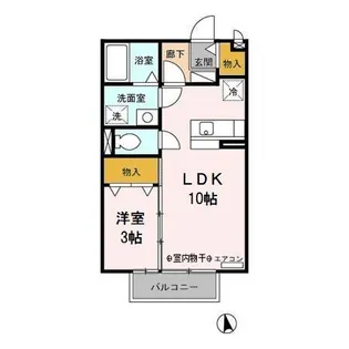 セジュール便船塚【103号室】の間取り