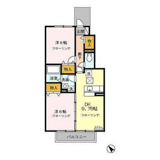 アミティ加茂川【1階】の間取り