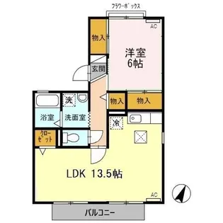 ララ湯の原 A【1階】の間取り