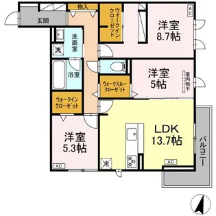 メイプル【2階】の間取り