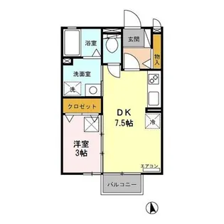 メゾンクレール B【1階】の間取り