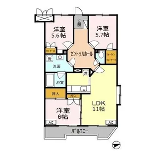 パストラルハイツ【2階】の間取り