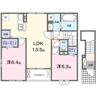 モダンヴィラ 二番館【2階】の間取り