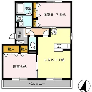 クリスタルハイム希叶【2階】の間取り
