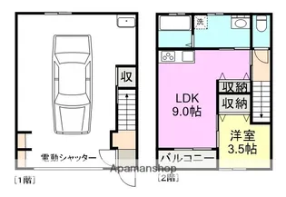ガレージハウス FUJI PIT【2号室】の間取り