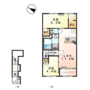 清水町徳倉アパート【202号室】の間取り