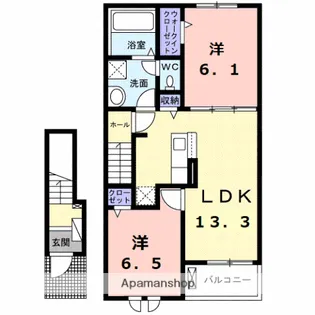 ビューティーヒロⅢ【2階】の間取り