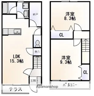 ハイツ浅賀【1階】の間取り