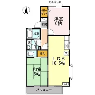 ルミエールはら A【2階】の間取り