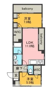 リバーパーク桜堤【1階】の間取り