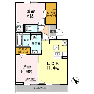グランデ北沢Ⅱ【2階】の間取り