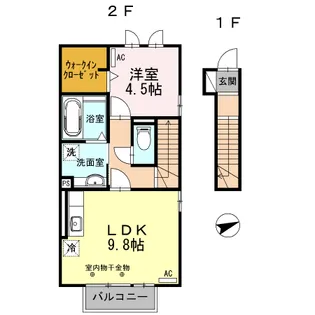 ヴァンサンク【2階】の間取り
