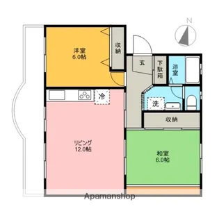 2LDKの間取り画像