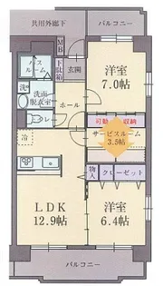 カルフール・パレ【603号室】の間取り
