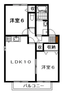 コーポ・ユリ・加茂【2階】の間取り