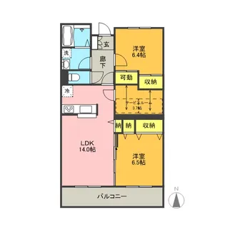 グリーングラスS【1階】の間取り