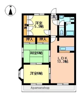 シャレードA棟【1階】の間取り