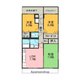 ジェンティーレ【401号室】の間取り