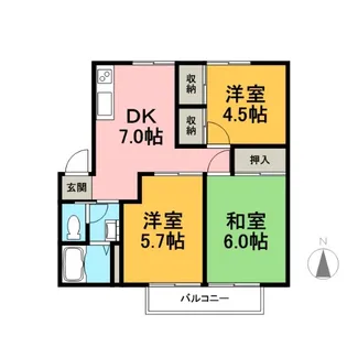 第2エステート石井A棟【2階】の間取り